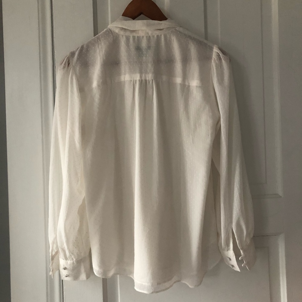 Ann Taylor blouse, long sleeve and creamy sheer - Picture 2 of 8
